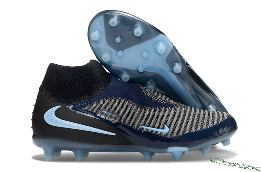 Nike Phantom 6 Elite High AG Artificial Grass Soccer Cleats - Navy/Midnight Blue/Icy Blue 1