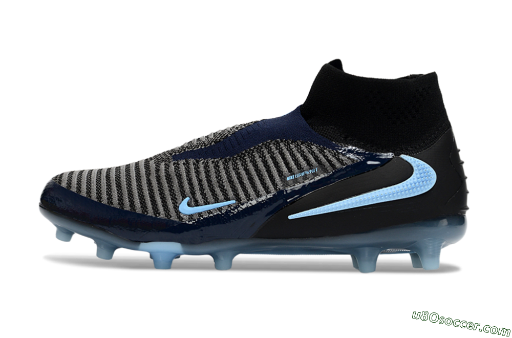 Nike Phantom 6 Elite High AG Artificial Grass Soccer Cleats - Navy/Midnight Blue/Icy Blue 2