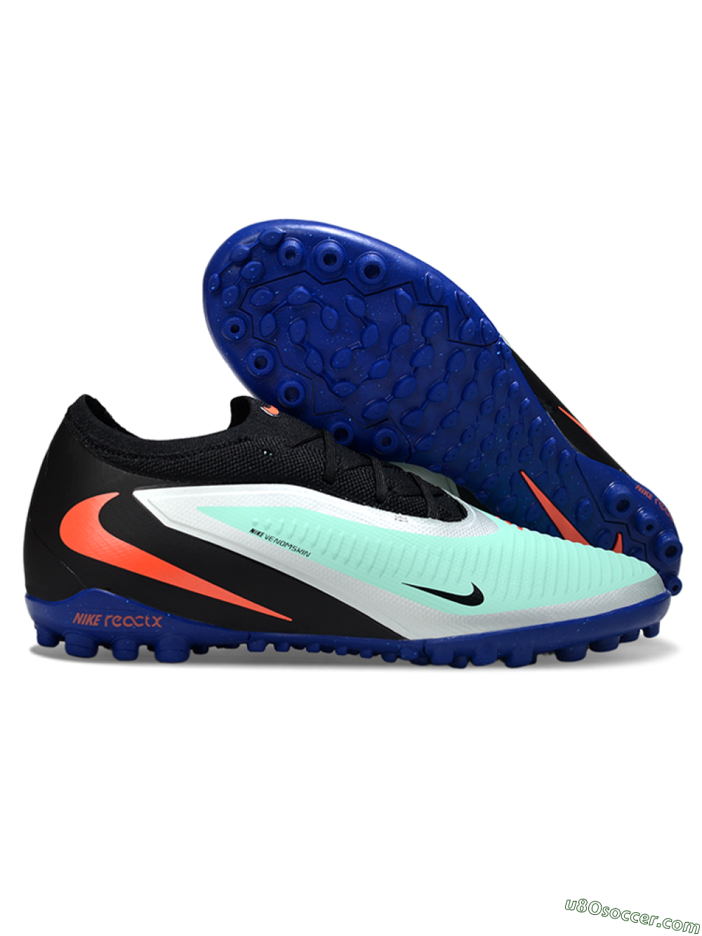Nike Phantom 6 Low Elite TF Artificial Turf Soccer Shoes - Aqua/Coral Blue/Slate Black 1