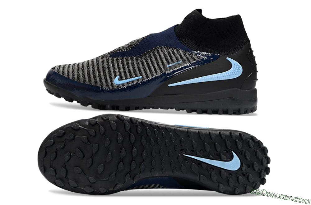 Nike Phantom 6 Elite TF Artificial Turf Soccer Shoes - Black/Navy Blue/Sky Blue 0