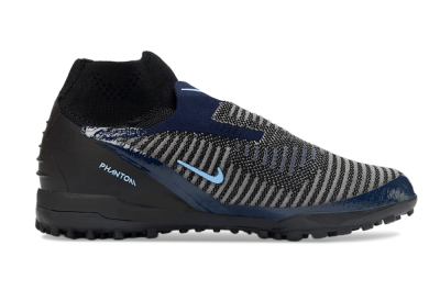 Nike Phantom 6 Elite TF Artificial Turf Soccer Shoes - Black/Navy Blue/Sky Blue