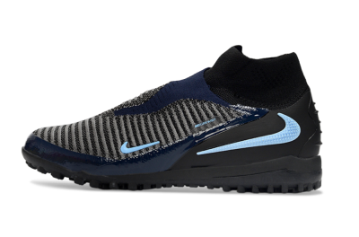 Nike Phantom 6 Elite TF Artificial Turf Soccer Shoes - Black/Navy Blue/Sky Blue