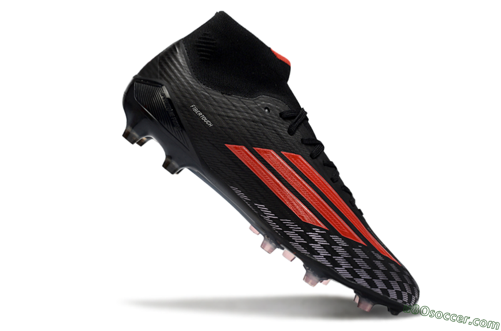 Adidas F50 Pro Mid FG Firm Ground Soccer Cleats - Black/Scarlet Red/Graphite Black 4