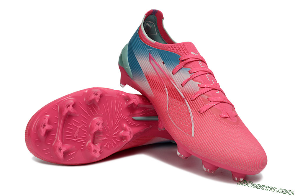 Puma Ultra Ultimate FG Firm Ground Soccer Cleats - Pink/Aqua Splash/Coral Burst 3