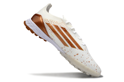 Adidas F50 Pro TF Artificial Turf Soccer Shoes - White/Copper Gold/White