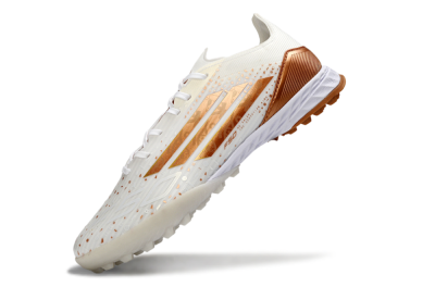 Adidas F50 Pro TF Artificial Turf Soccer Shoes - White/Copper Gold/White