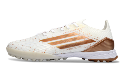 Adidas F50 Pro TF Artificial Turf Soccer Shoes - White/Copper Gold/White