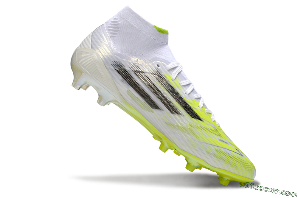 Adidas F50 Pro Mid FG Firm Ground Soccer Cleats - Yellow/Vibrant Lime/Sleek White 4