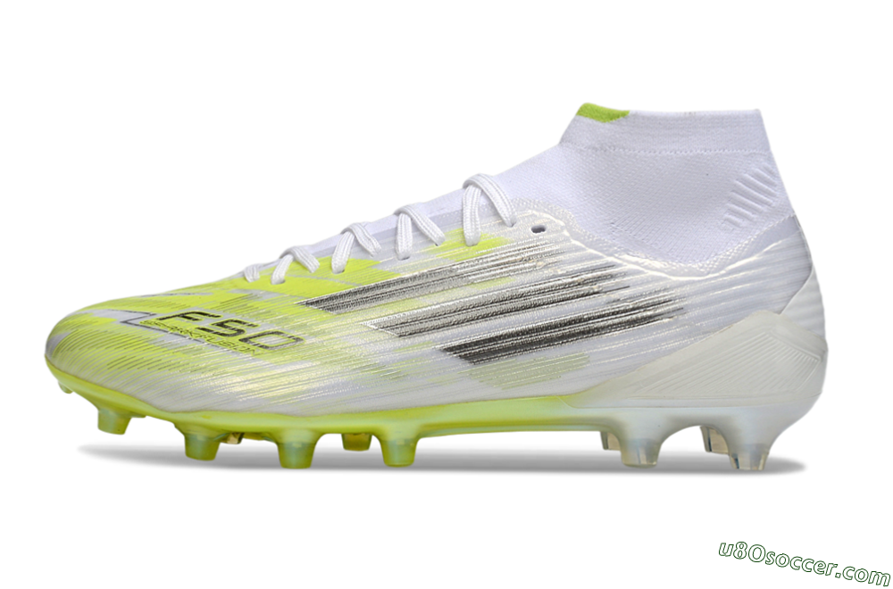 Adidas F50 Pro Mid FG Firm Ground Soccer Cleats - Yellow/Vibrant Lime/Sleek White 2