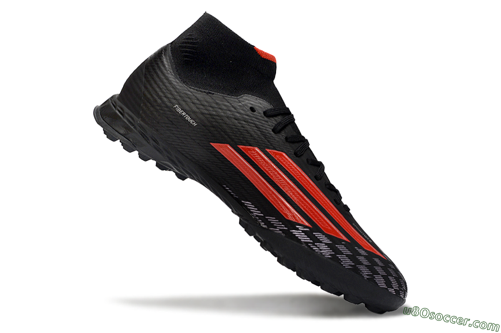 Adidas F50 Pro Mid TF Artificial Turf Soccer Shoes - Black/Fiery Red/Graphite Black 4