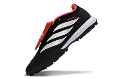 Adidas Predator 25 Elite Fold-Over Tongue TF Artificial Turf Soccer Shoes - Black/Fiery Red/White