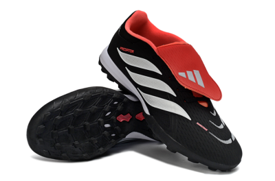 Adidas Predator 25 Elite Fold-Over Tongue TF Artificial Turf Soccer Shoes - Black/Fiery Red/White
