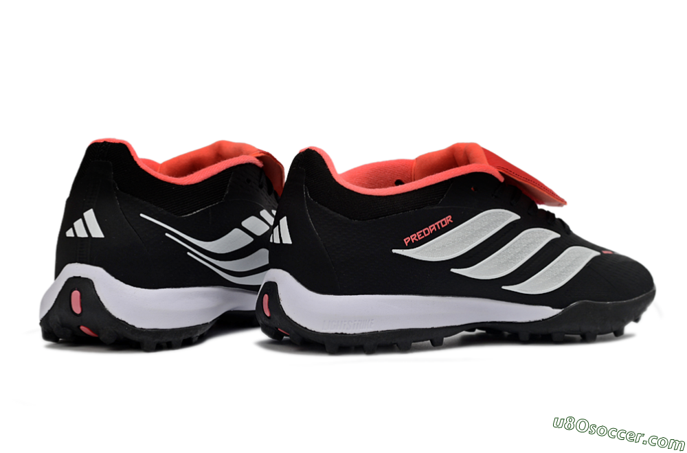 Adidas Predator 25 Elite Fold-Over Tongue TF Artificial Turf Soccer Shoes - Black/Fiery Red/White 6