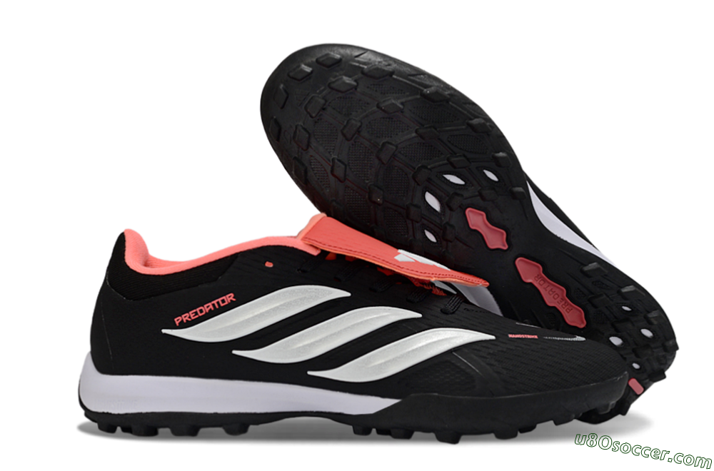 Adidas Predator 25 Elite Fold-Over Tongue TF Artificial Turf Soccer Shoes - Black/Fiery Red/White 1