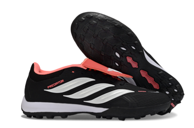 Adidas Predator 25 Elite Fold-Over Tongue TF Artificial Turf Soccer Shoes - Black/Fiery Red/White