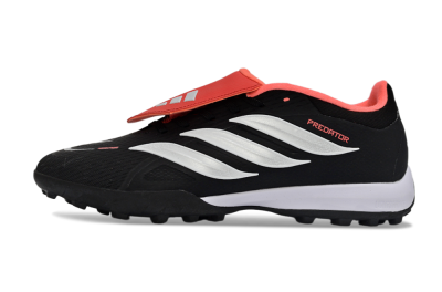 Adidas Predator 25 Elite Fold-Over Tongue TF Artificial Turf Soccer Shoes - Black/Fiery Red/White