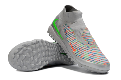 Nike Phantom 6 Elite TF Artificial Turf Soccer Shoes - Grey/Electric Green/Pink Sport