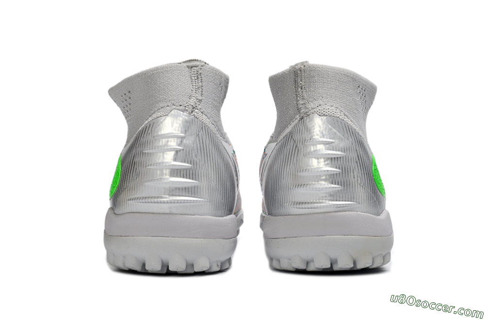 Nike Phantom 6 Elite TF Artificial Turf Soccer Shoes - Grey/Electric Green/Pink Sport 5