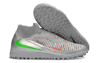 Nike Phantom 6 Elite TF Artificial Turf Soccer Shoes - Grey/Electric Green/Pink Sport