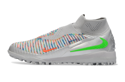 Nike Phantom 6 Elite TF Artificial Turf Soccer Shoes - Grey/Electric Green/Pink Sport