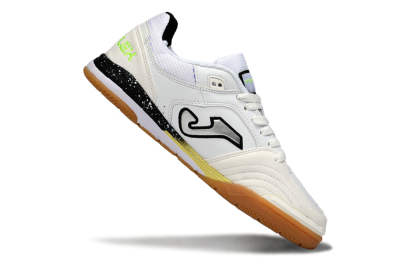 Joma Top Flex IC Indoor & Futsal Soccer Shoes - White/Black/Neon Green