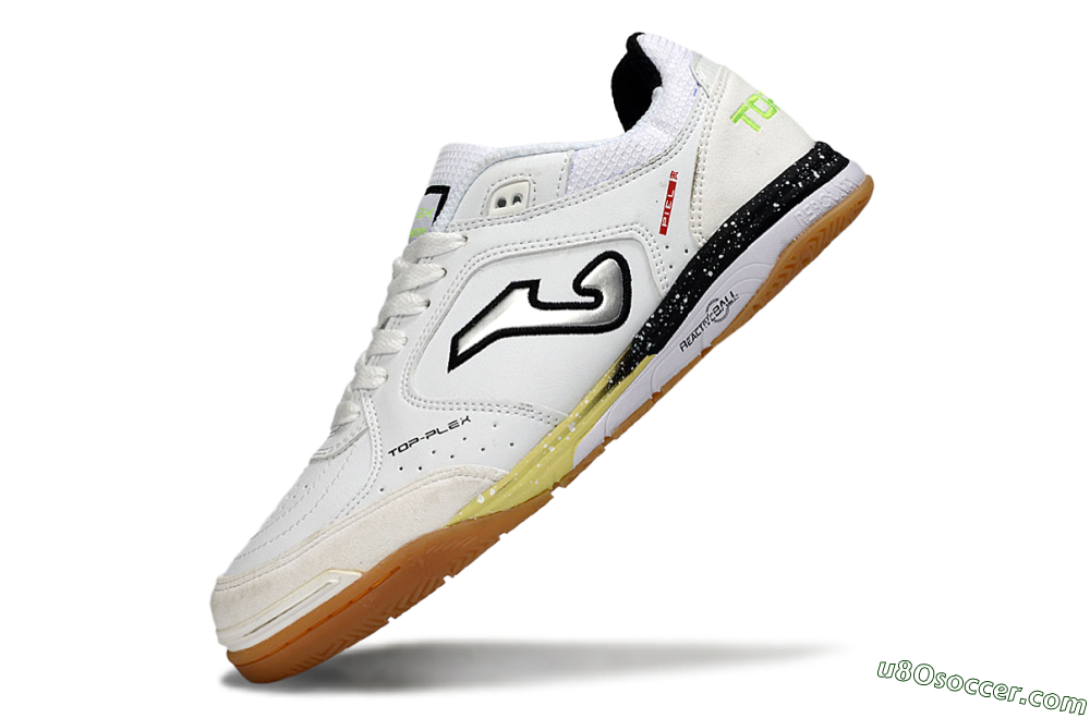 Joma Top Flex IC Indoor & Futsal Soccer Shoes - White/Black/Neon Green 5