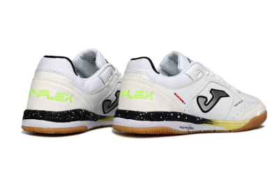 Joma Top Flex IC Indoor & Futsal Soccer Shoes - White/Black/Neon Green