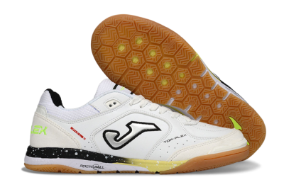 Joma Top Flex IC Indoor & Futsal Soccer Shoes - White/Black/Neon Green