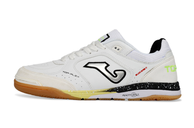 Joma Top Flex IC Indoor & Futsal Soccer Shoes - White/Black/Neon Green