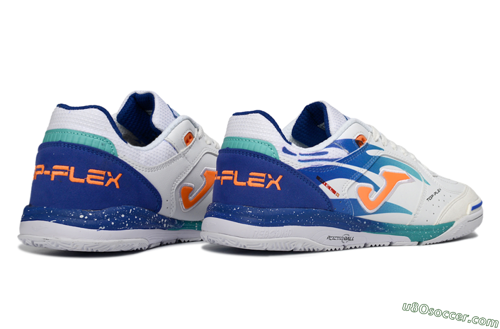 Joma Top Flex IC Indoor & Futsal Soccer Shoes - Blue/Ocean Blue/Splashing Coral 6