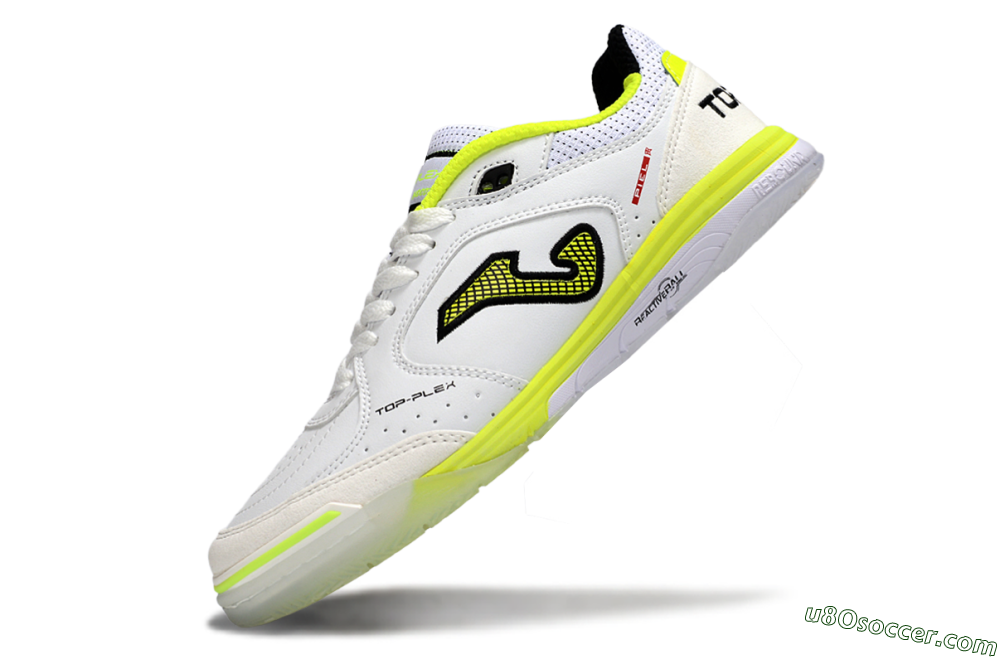 Joma Top Flex IC Indoor & Futsal Soccer Shoes - White/Neon Yellow/Black 5