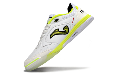 Joma Top Flex IC Indoor & Futsal Soccer Shoes - White/Neon Yellow/Black