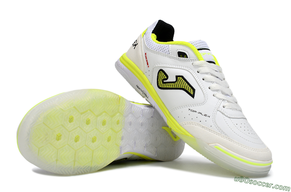 Joma Top Flex IC Indoor & Futsal Soccer Shoes - White/Neon Yellow/Black 0