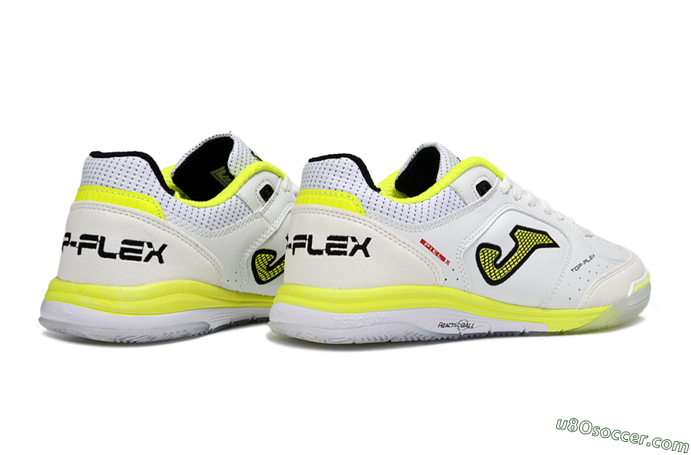 Joma Top Flex IC Indoor & Futsal Soccer Shoes - White/Neon Yellow/Black 6