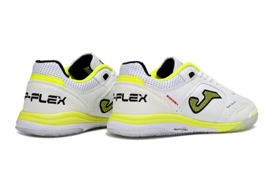 Joma Top Flex IC Indoor & Futsal Soccer Shoes - White/Neon Yellow/Black