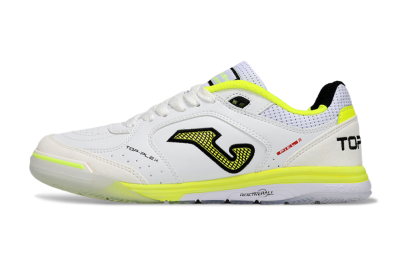 Joma Top Flex IC Indoor & Futsal Soccer Shoes - White/Neon Yellow/Black