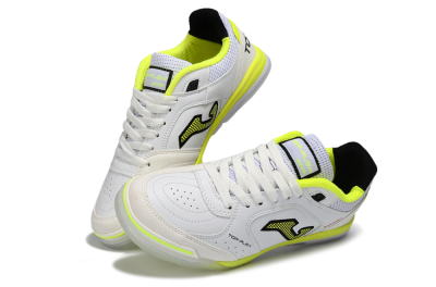Joma Top Flex IC Indoor & Futsal Soccer Shoes - White/Neon Yellow/Black