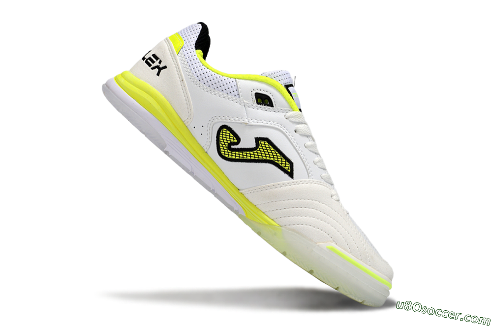 Joma Top Flex IC Indoor & Futsal Soccer Shoes - White/Neon Yellow/Black 4