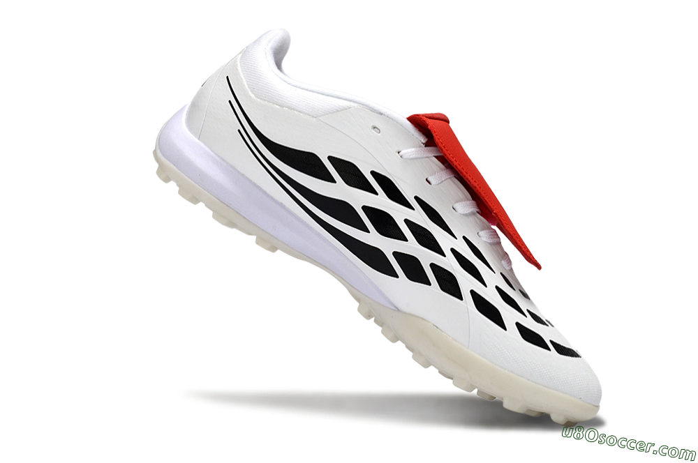 Adidas Predator 26 Elite Fold-Over Tongue TF Artificial Turf Soccer Shoes - White/Crimson Red/Black 4