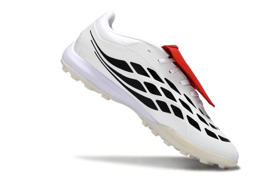Adidas Predator 26 Elite Fold-Over Tongue TF Artificial Turf Soccer Shoes - White/Crimson Red/Black