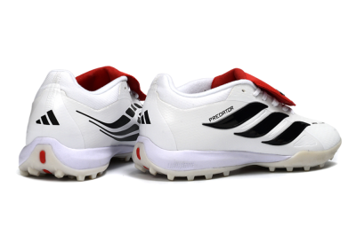 Adidas Predator 26 Elite Fold-Over Tongue TF Artificial Turf Soccer Shoes - White/Crimson Red/Black