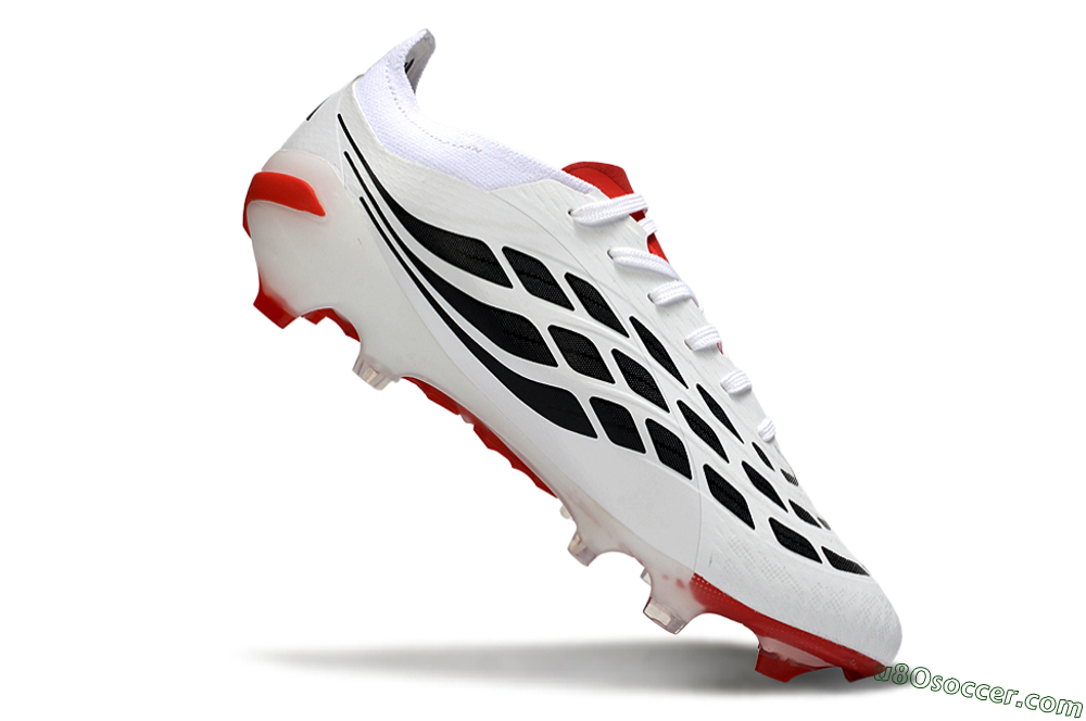 Adidas Predator 26 Elite FG Firm Ground Soccer Cleats - White/Crimson/Black 4