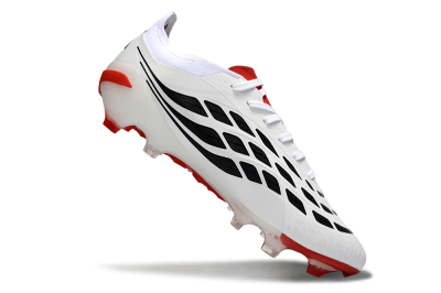 Adidas Predator 26 Elite FG Firm Ground Soccer Cleats - White/Crimson/Black