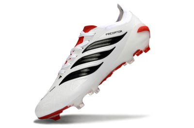 Adidas Predator 26 Elite FG Firm Ground Soccer Cleats - White/Crimson/Black
