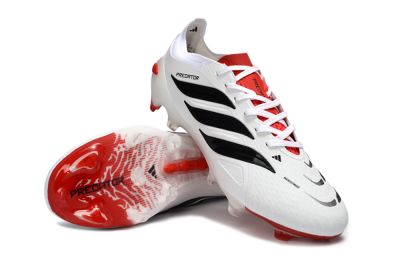 Adidas Predator 26 Elite FG Firm Ground Soccer Cleats - White/Crimson/Black