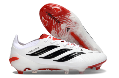 Adidas Predator 26 Elite FG Firm Ground Soccer Cleats - White/Crimson/Black