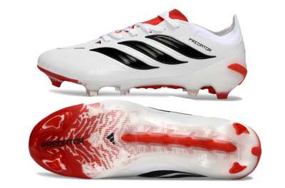 Adidas Predator 26 Elite FG Firm Ground Soccer Cleats - White/Crimson/Black