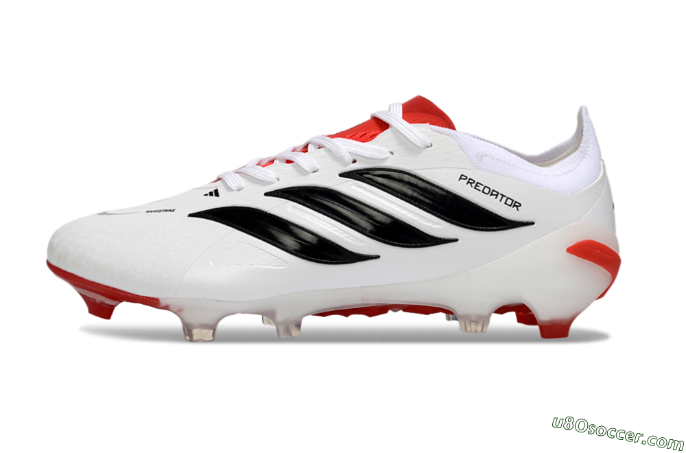 Adidas Predator 26 Elite FG Firm Ground Soccer Cleats - White/Crimson/Black 2