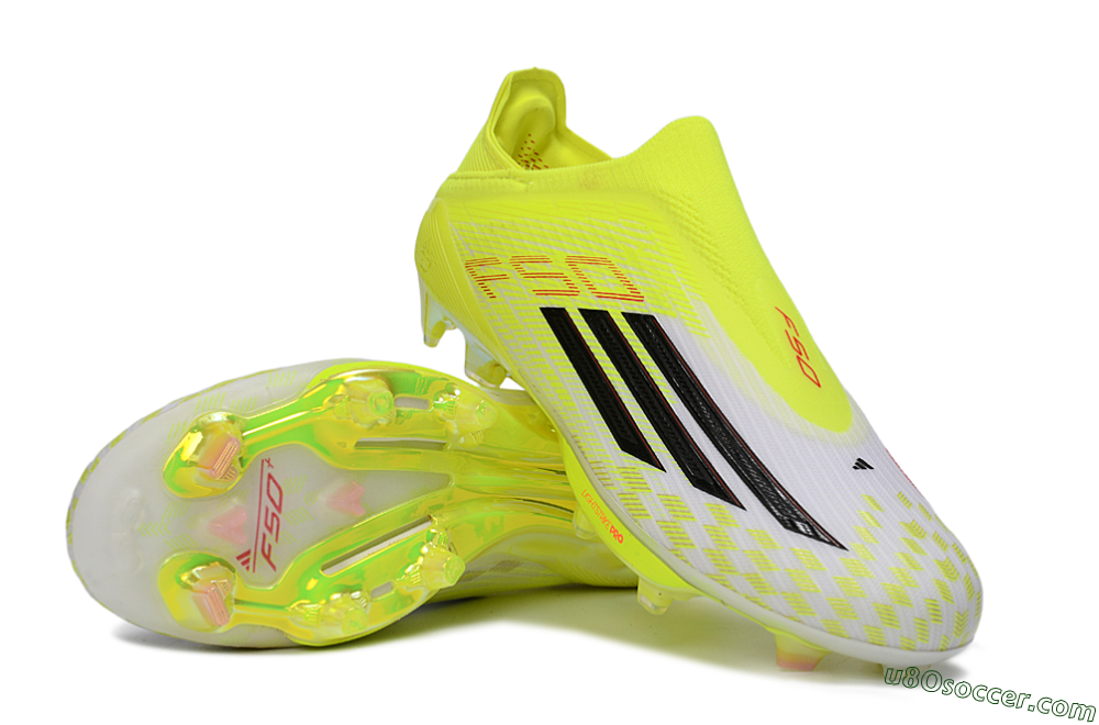 Adidas F50 Lightstrike Pro Laceless FG Firm Ground Soccer Cleats - Yellow/Luminous Yellow/Electric Green 3