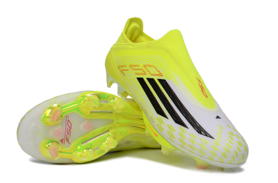 Adidas F50 Lightstrike Pro Laceless FG Firm Ground Soccer Cleats - Yellow/Luminous Yellow/Electric Green